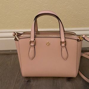 Tory Burch Emerson Mini Zip Top Tote in Pink